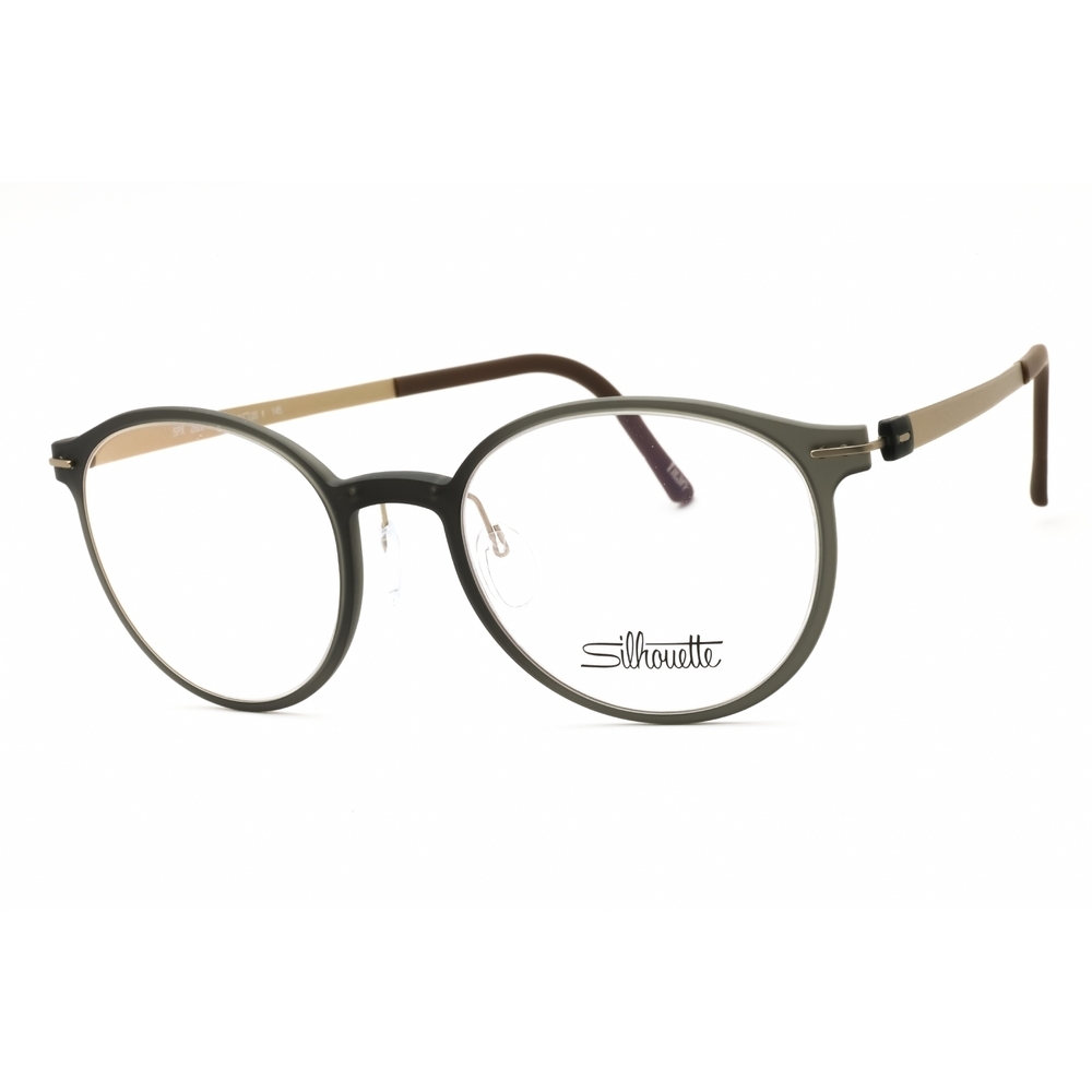 NWT Silhouette Infinity View 2923/75 Matte Olive Round 55mm Eyeglasses